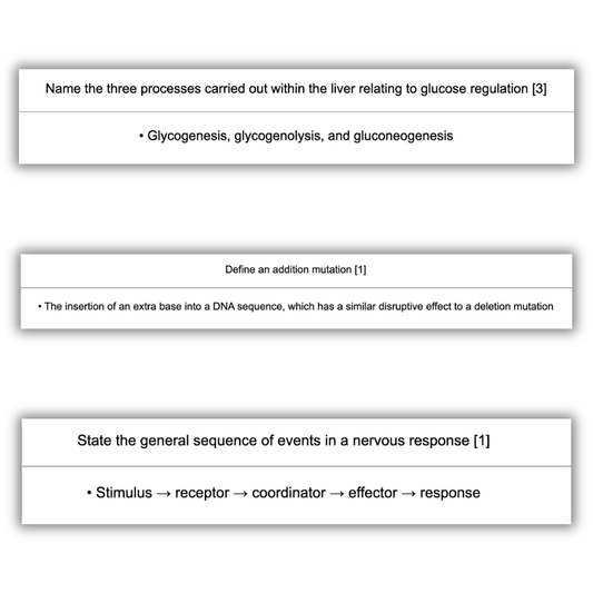 A-level Biology & Chemistry Flashcards (BUNDLE)