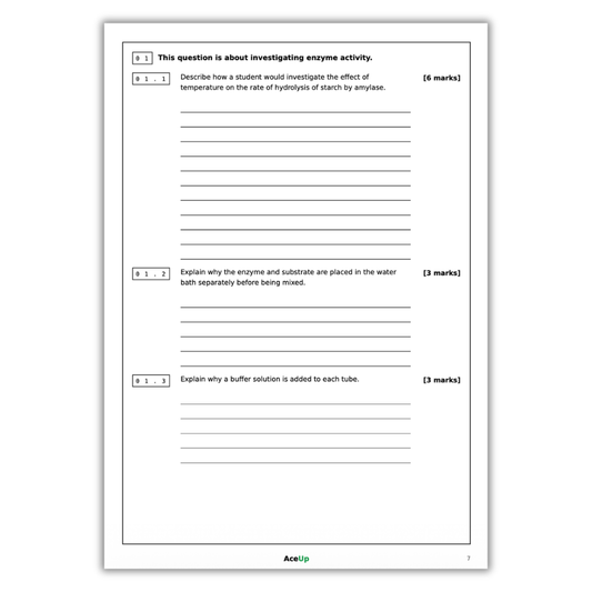 AQA A-Level Biology Required Practicals Revision & Exam Pack