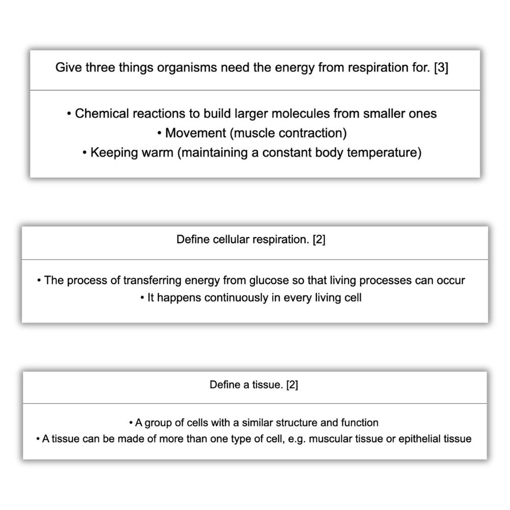 AQA GCSE Biology Paper 1 & 2 Triple Science Higher Flashcards