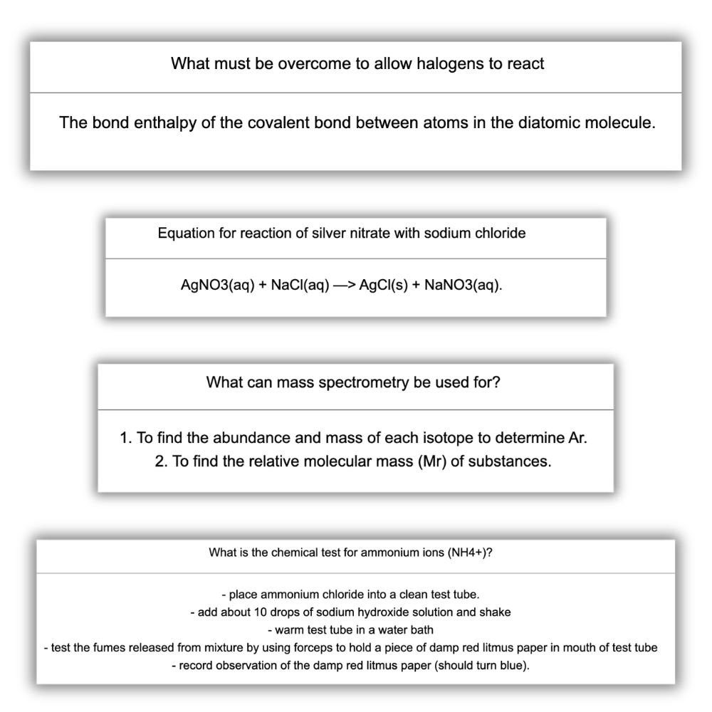 AQA Chemistry Predicted Topics Flashcards (PAPER 3)