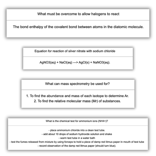AQA Chemistry Predicted Topics Flashcards (PAPER 3)