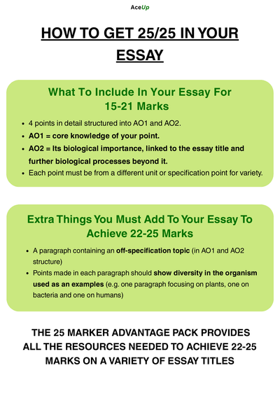 A-level Biology 25 Marker Essay Pack page 2