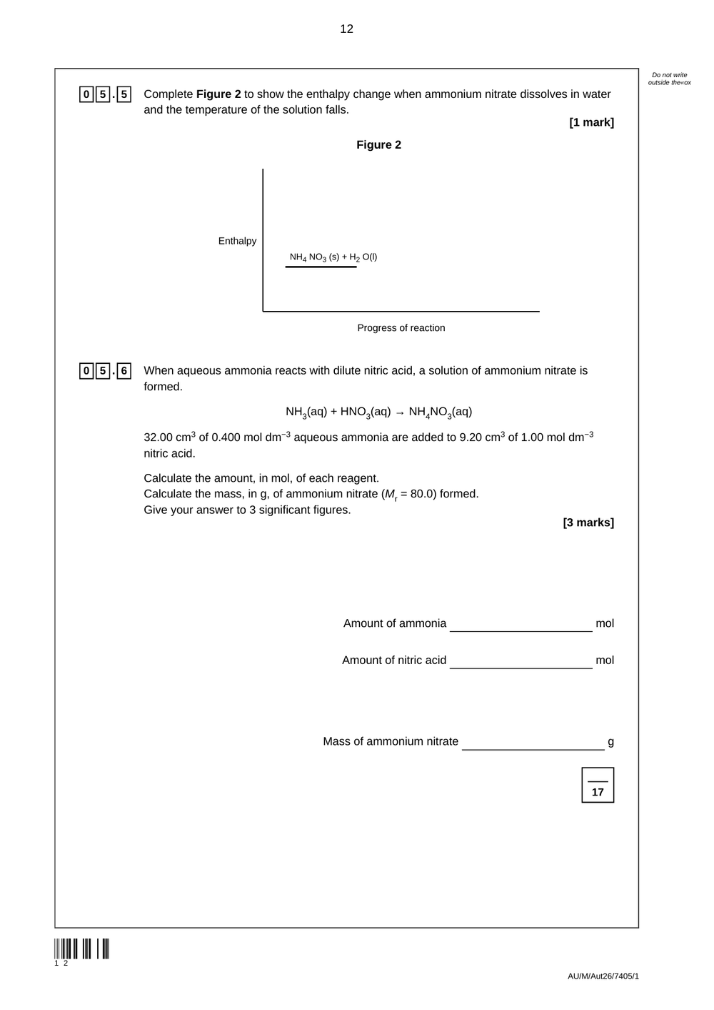 A-level AQA Chemistry Mock Paper 1 (2026/27) locked preview page