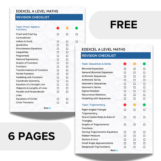 A level Maths Edexcel Revision Checklist (FREE)