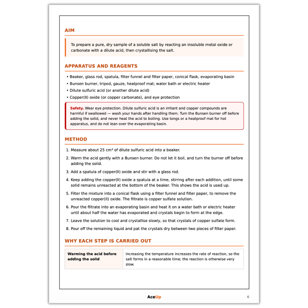 AQA GCSE Chemistry Required Practicals Revision & Exam Pack