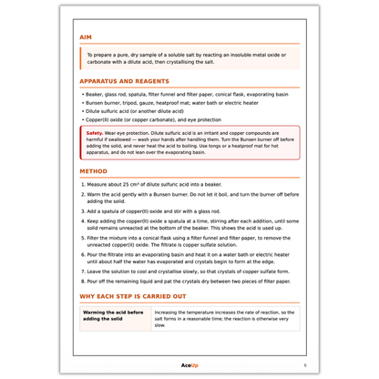 AQA GCSE Chemistry Required Practicals Revision & Exam Pack