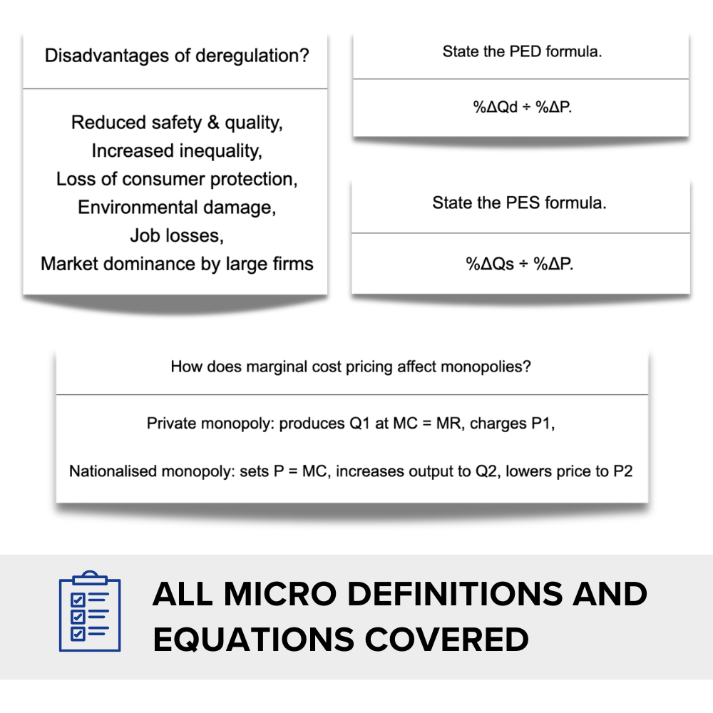 Edexcel A-Level Economics Paper 1 & 2 Flashcards