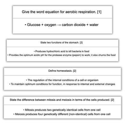 AQA GCSE Biology Paper 1 & 2 Triple Science Higher Flashcards