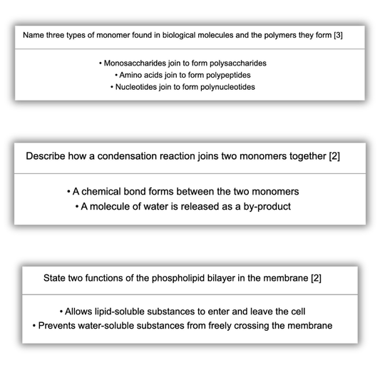 A-level Biology Flashcards Paper 1 & 2 (AQA)