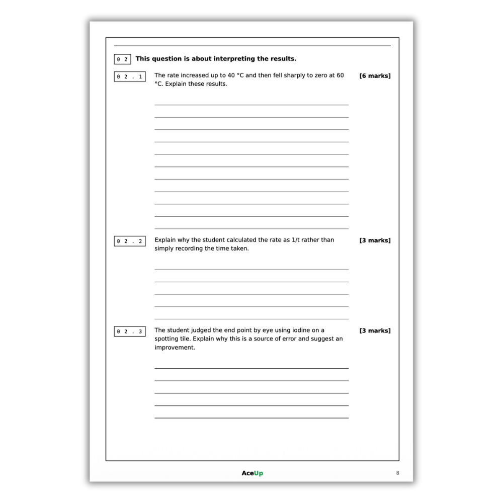 AQA A-Level Biology Required Practicals Revision & Exam Pack