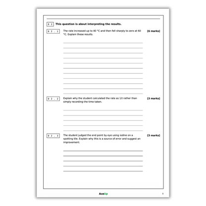 AQA A-Level Biology Required Practicals Revision & Exam Pack