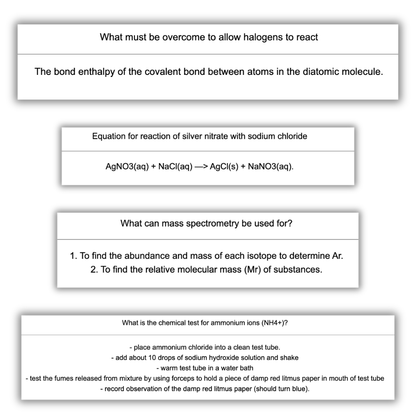 AQA Chemistry Predicted Topics Flashcards (PAPER 3)