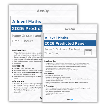 A-Level Edexcel Stats & Mechanics Predicted Paper 3