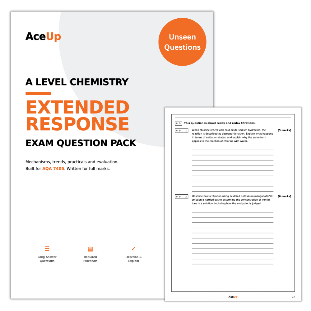 A-level AQA Chemistry Extended Response Exam Pack