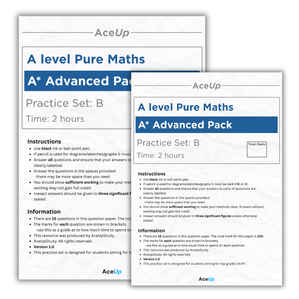 A-Level Edexcel Maths - Aiming for A* Exam Pack (Set B)