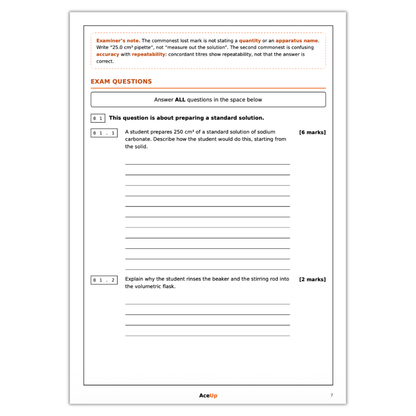 AQA A-Level Chemistry Required Practicals Revision & Exam Pack