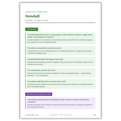 GCSE English Animal Farm Quote Bank
