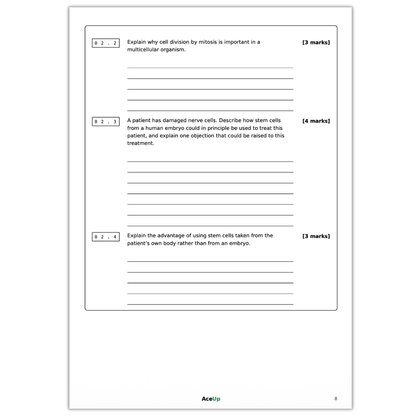 AQA GCSE Biology Extended Response Question Pack