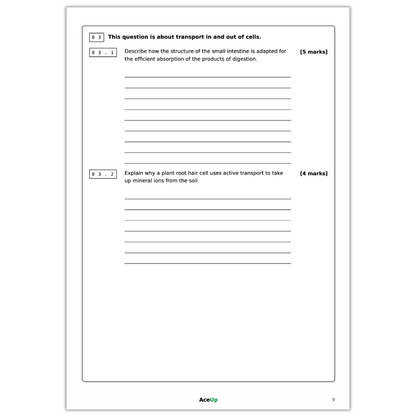 AQA GCSE Biology Extended Response Question Pack