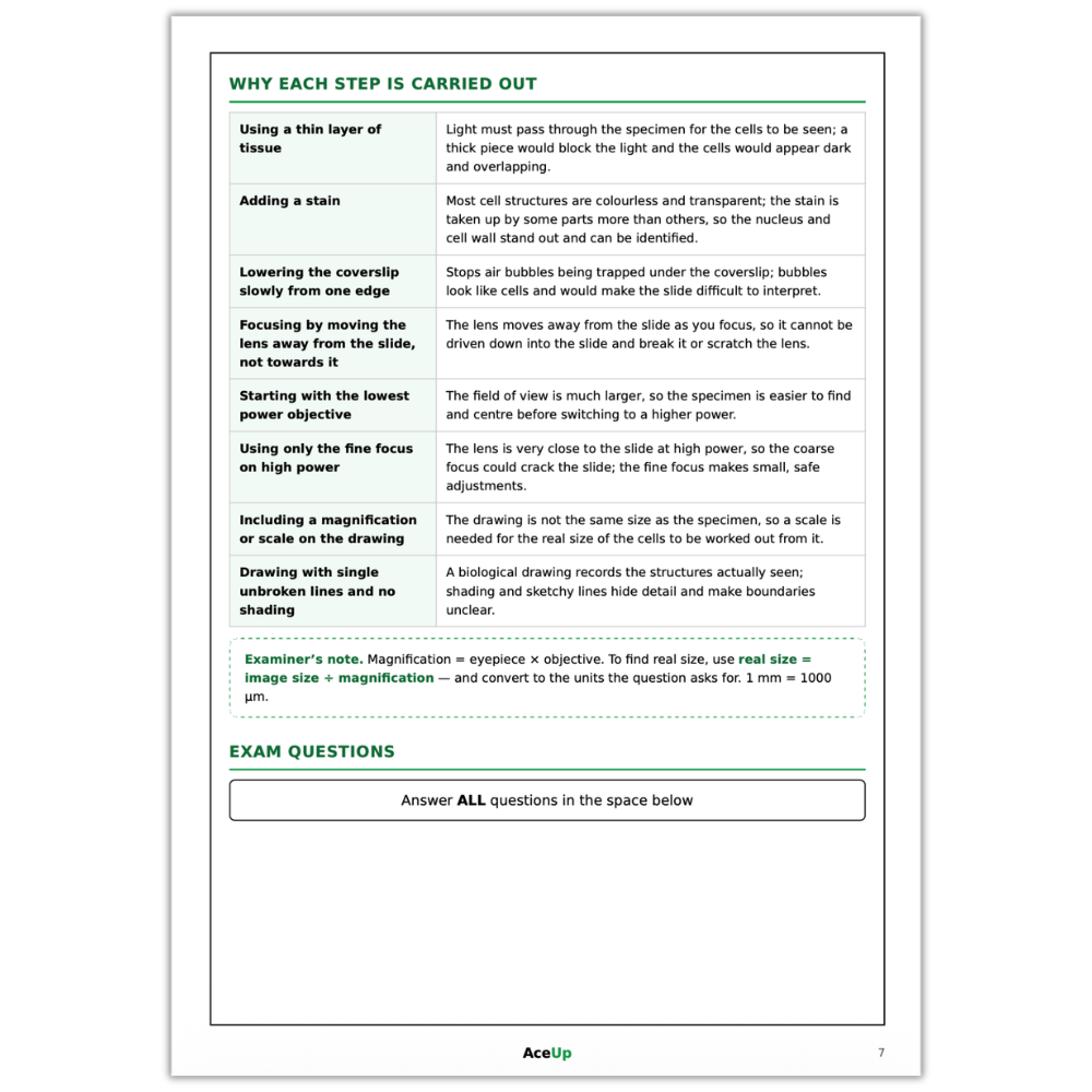 AQA GCSE Biology Required Practicals Revision & Exam Pack