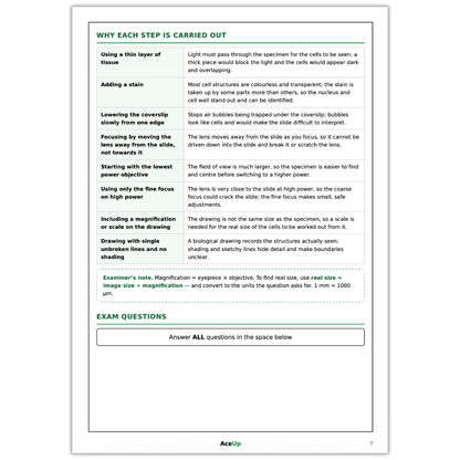 AQA GCSE Biology Required Practicals Revision & Exam Pack