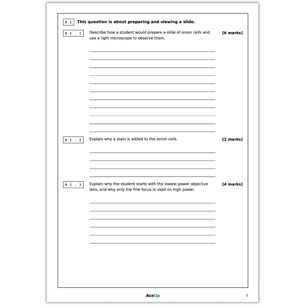 AQA GCSE Biology Required Practicals Revision & Exam Pack