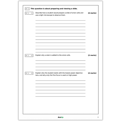 AQA GCSE Biology Required Practicals Revision & Exam Pack