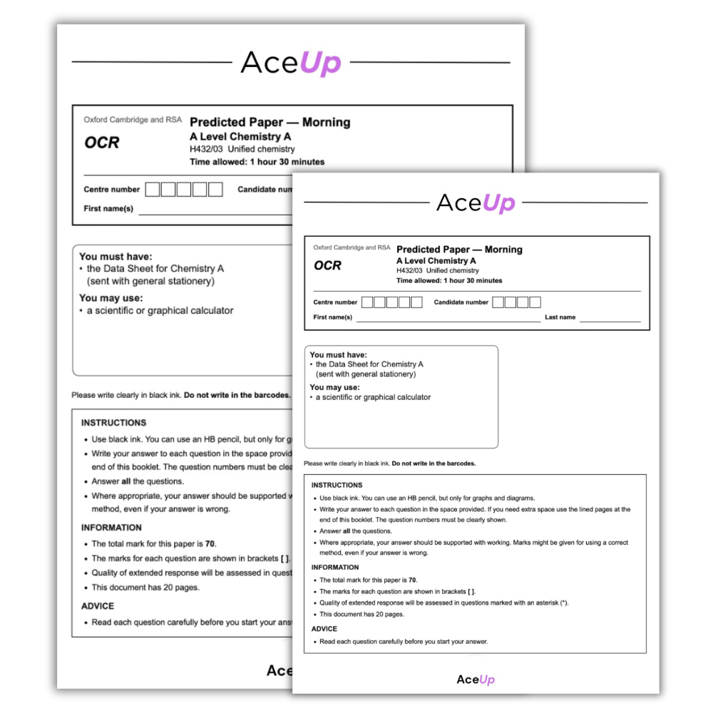 OCR A-level Chemistry Predicted Paper 3