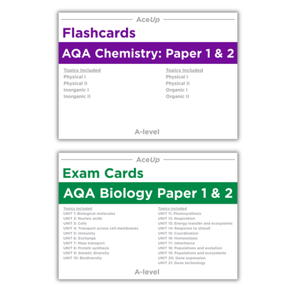 A-level Biology & Chemistry Flashcards (BUNDLE)