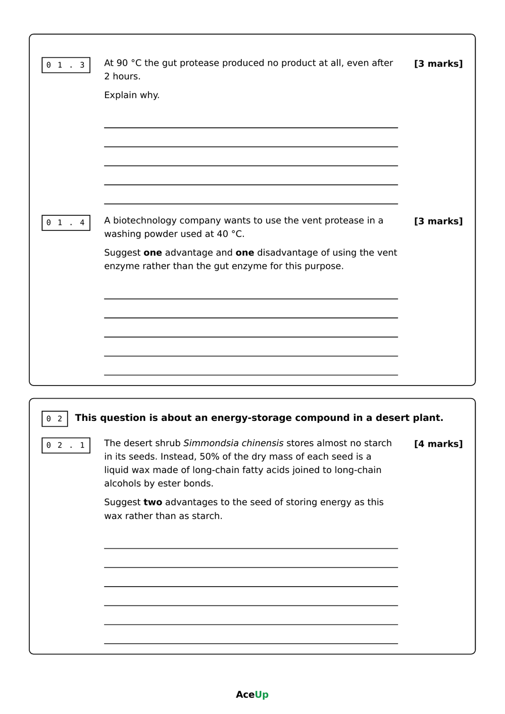 AQA A-level Biology Application Exam Pack preview page 7