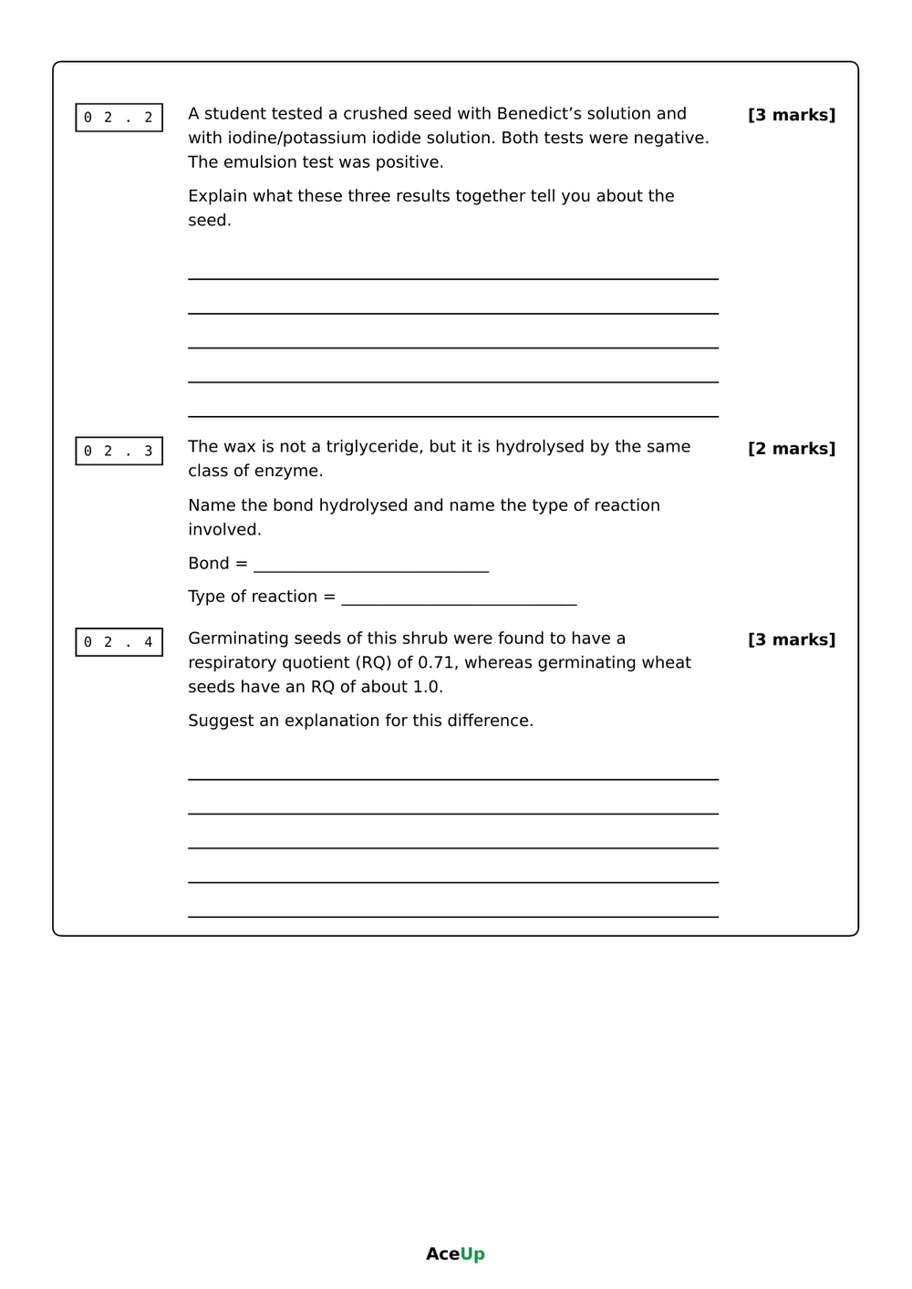 AQA A-level Biology Application Exam Pack locked preview page