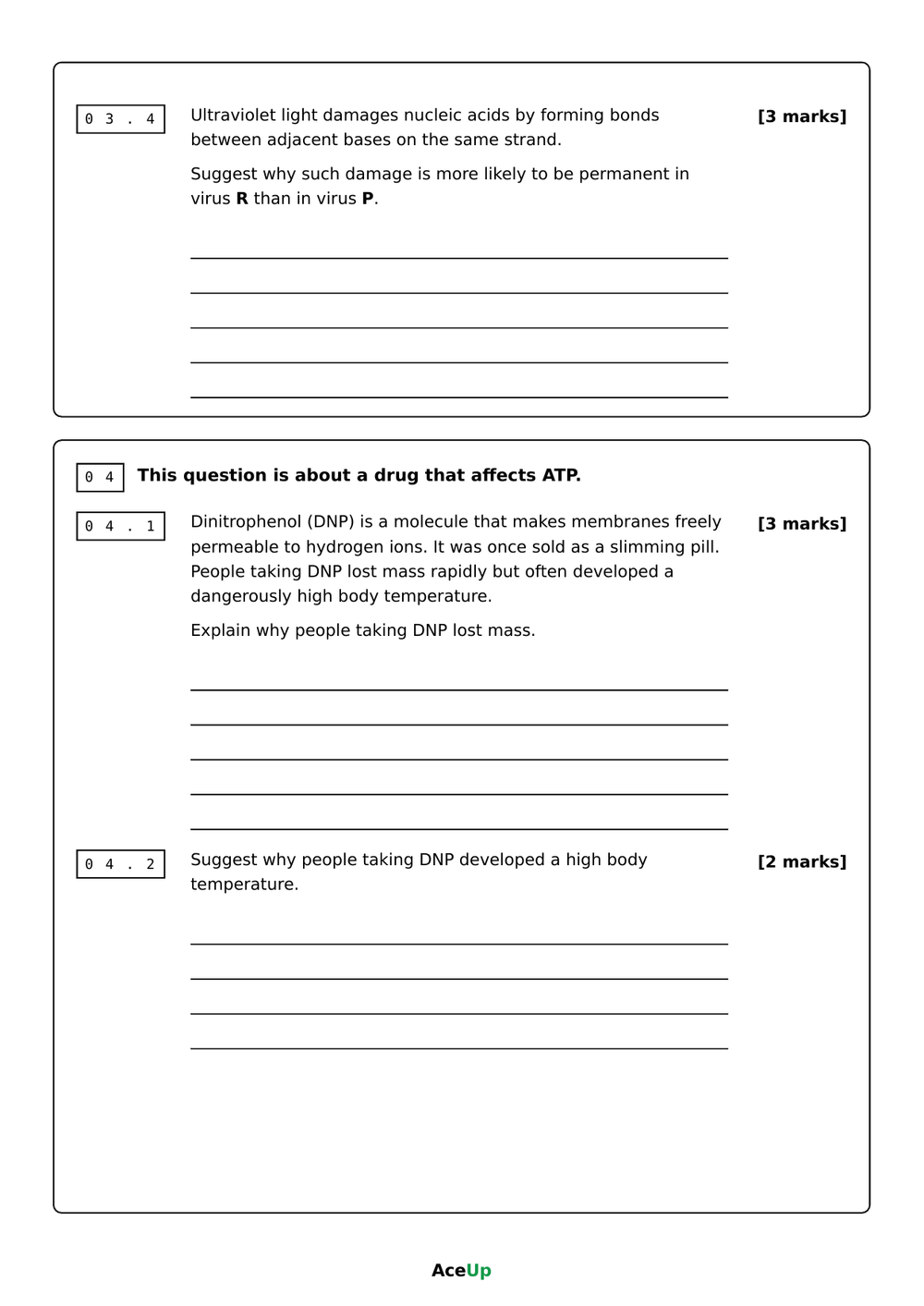 AQA A-level Biology Application Exam Pack locked preview page