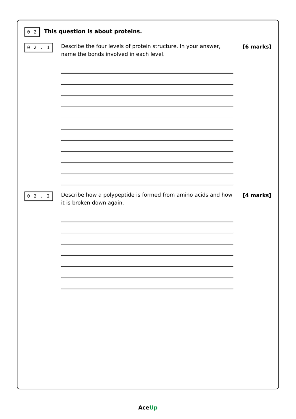 A-level AQA Biology Extended Response Exam Pack preview page 5