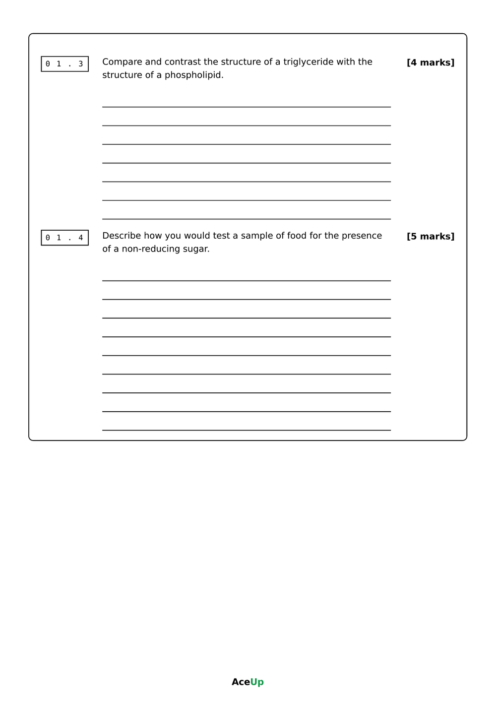 A-level AQA Biology Extended Response Exam Pack preview page 7