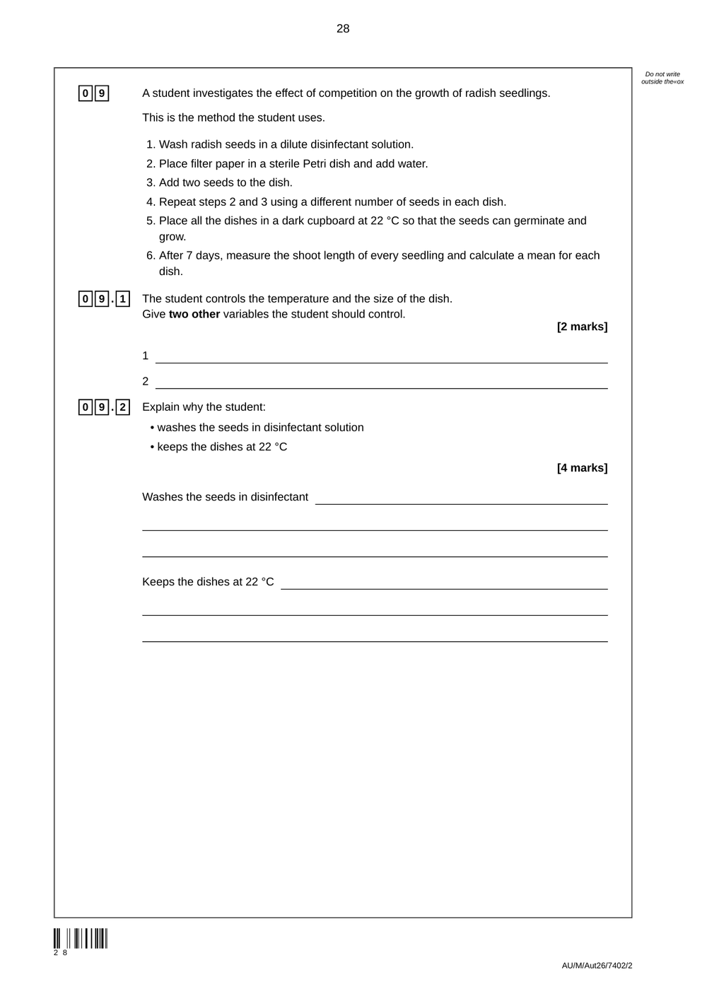 A-level AQA Biology Mock Paper 2 (2026/27) locked preview page