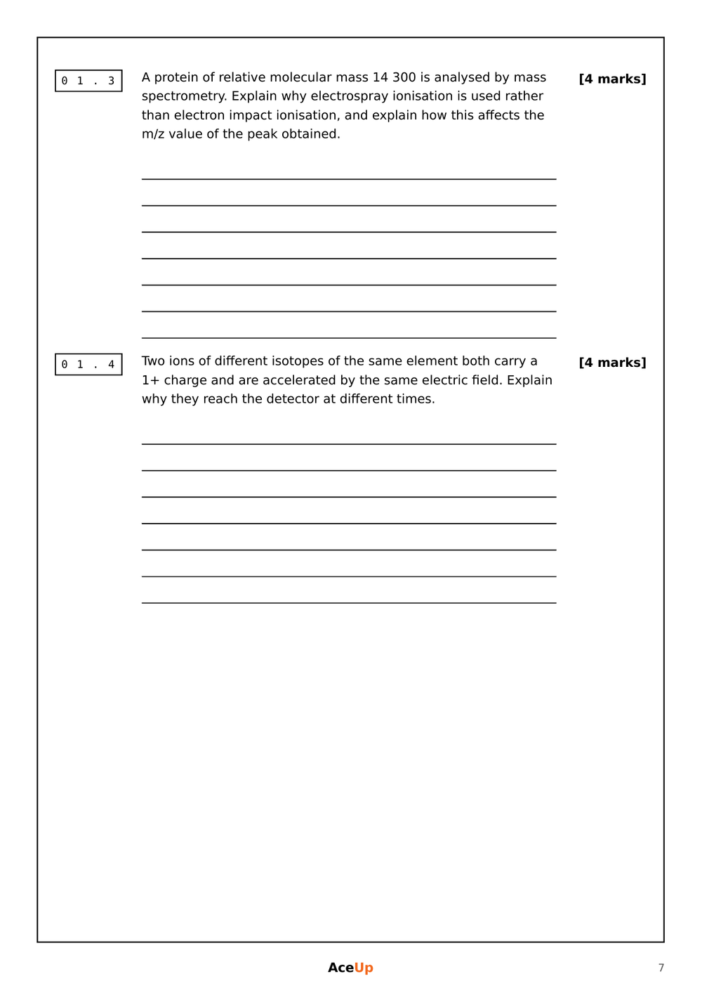A-level AQA Chemistry Extended Response Exam Pack preview page 7
