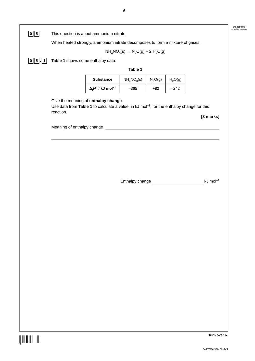 A-level AQA Chemistry Mock Paper 1 (2026/27) preview page 4