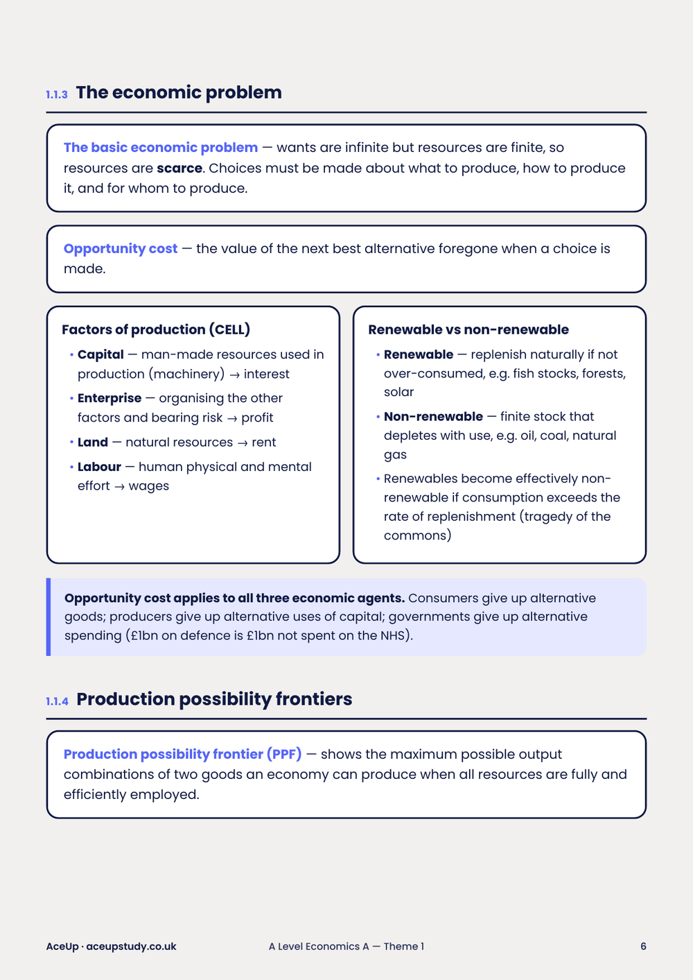 Edexcel A-Level Economics Theme 1 Summary Notes preview page 4
