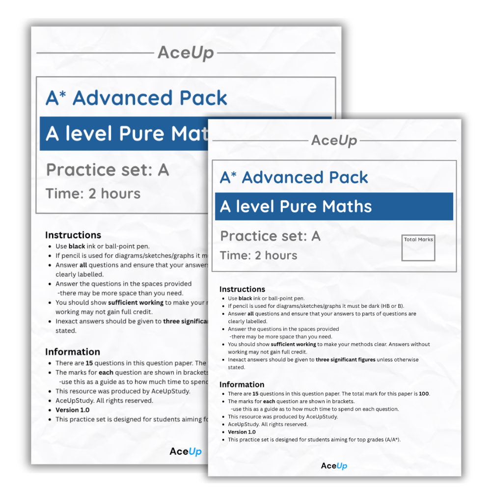 A-Level Edexcel Maths - Aiming for A* Exam Pack (Set A)