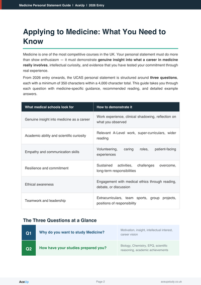 Medicine Personal Statement Guide (FREE) preview page 2