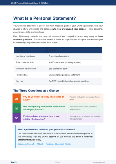 UCAS Personal Statement Guide (FREE) preview page 2